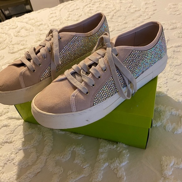 Gianni Bini Blush Sparkly Sneakers - Picture 2 of 7